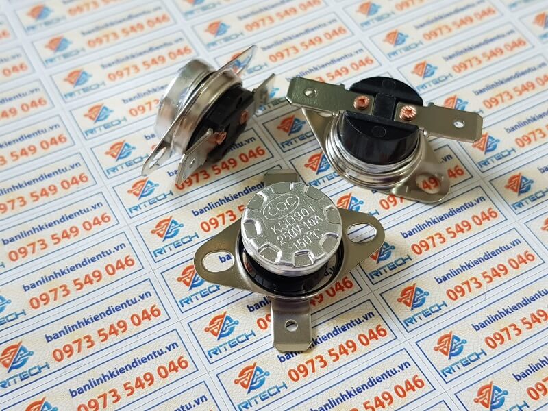 Alternative view of Relay nhiệt KSD301 150 độ 10A 250V thường đóng