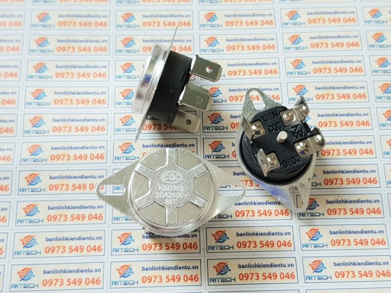 Alternative view of Relay nhiệt KSD302 85 độ 20A 250V thường đóng 4 chân