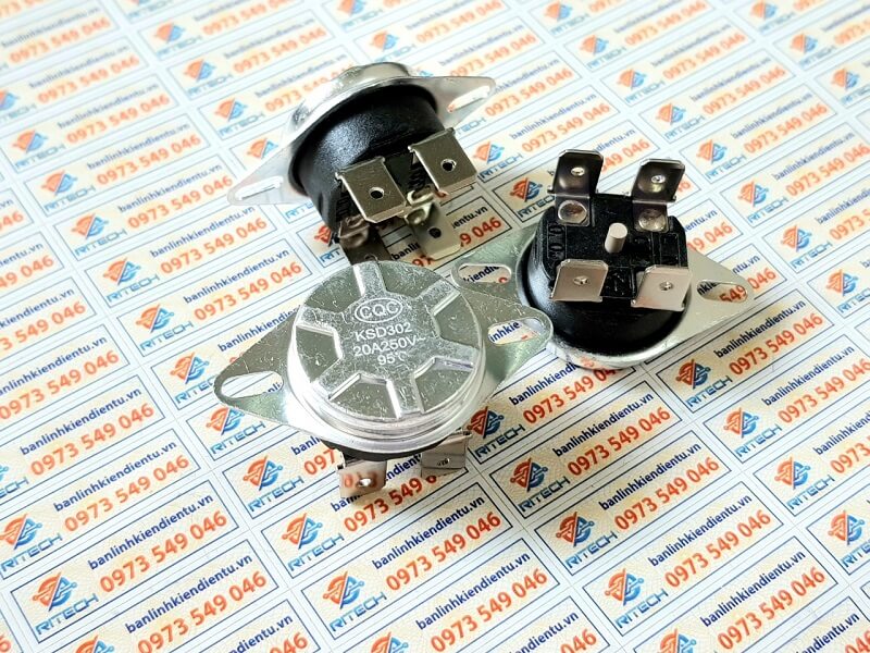 Alternative view of Relay nhiệt KSD302 95 độ 20A 250V thường đóng 4 chân