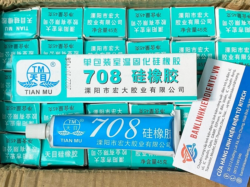 Keo Silicon 708 chịu nhiệt, chống ẩm dùng bảo vệ mạch, dán vật liệu (màu trắng)