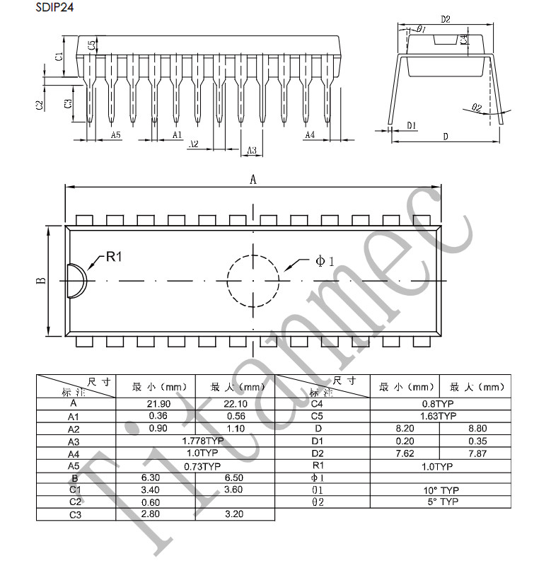 Kích thước IC TM1668