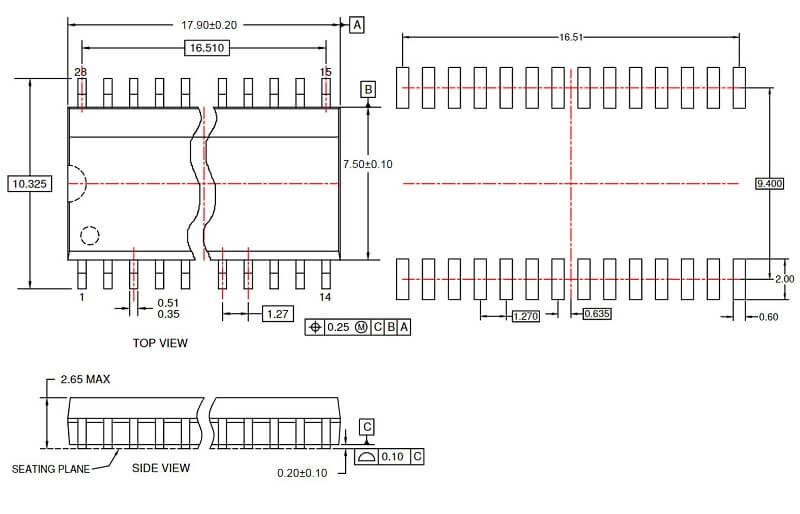 Kích thước IC điều khiển FAN73893
