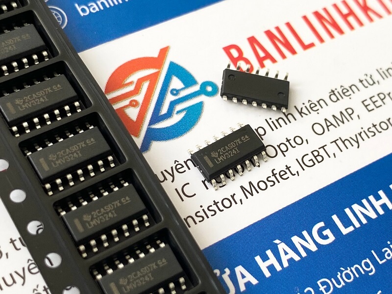 Alternative view of LMV324IDR LMV324I IC OPAMP SOP-14 kích thước 3.9mm