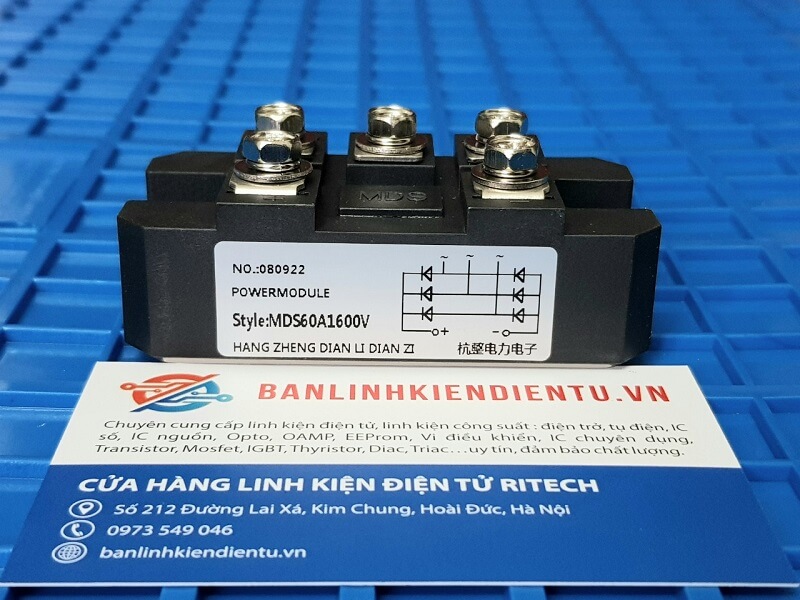 MDS60A1600V Chỉnh lưu cầu 3 pha 60A 1600V