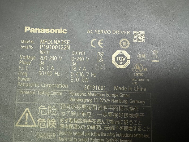 Alternative view of MFDLNA3SE Bộ điều khiển Servo Panasonic MINAS A6 3kW
