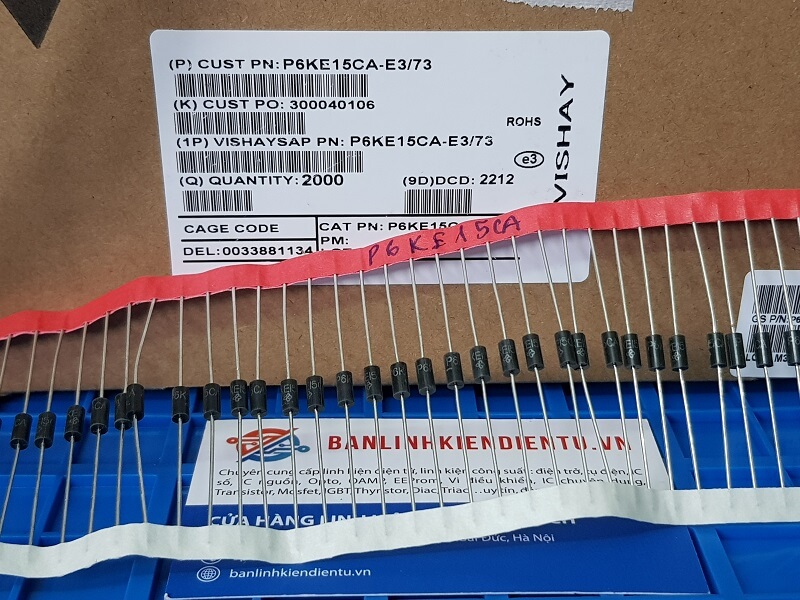 P6KE15CA Diode TVS 600W Điện Áp Bảo Vệ 15V DO-15