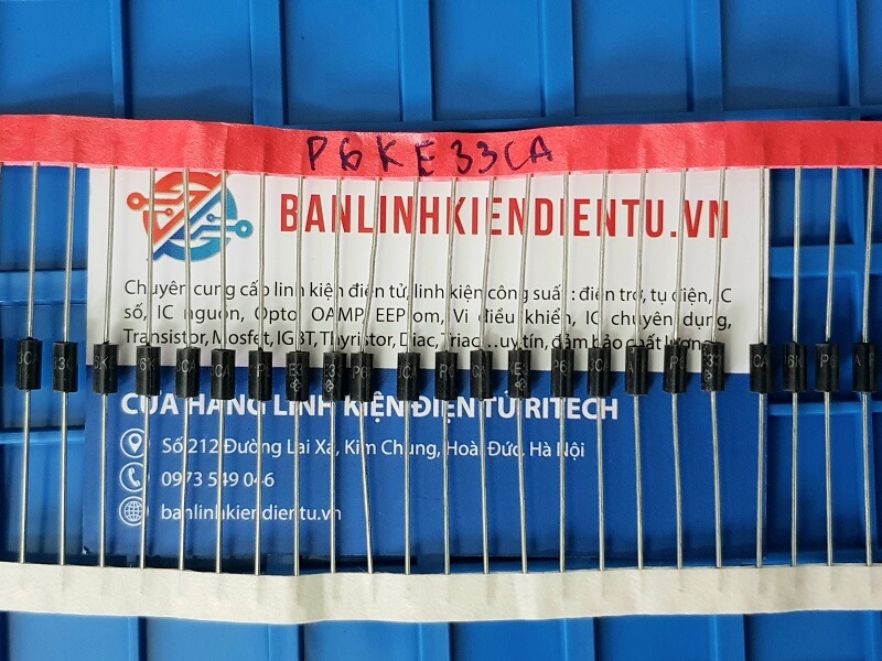 Alternative view of P6KE33CA Diode TVS 600W Điện Áp Bảo Vệ 33V