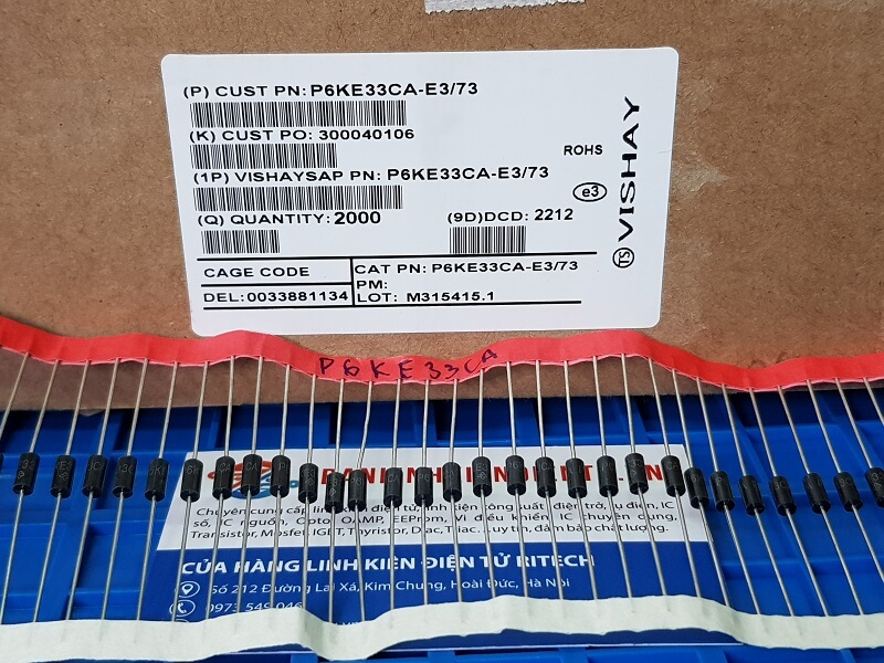 P6KE33CA Diode TVS 600W Điện Áp Bảo Vệ 33V