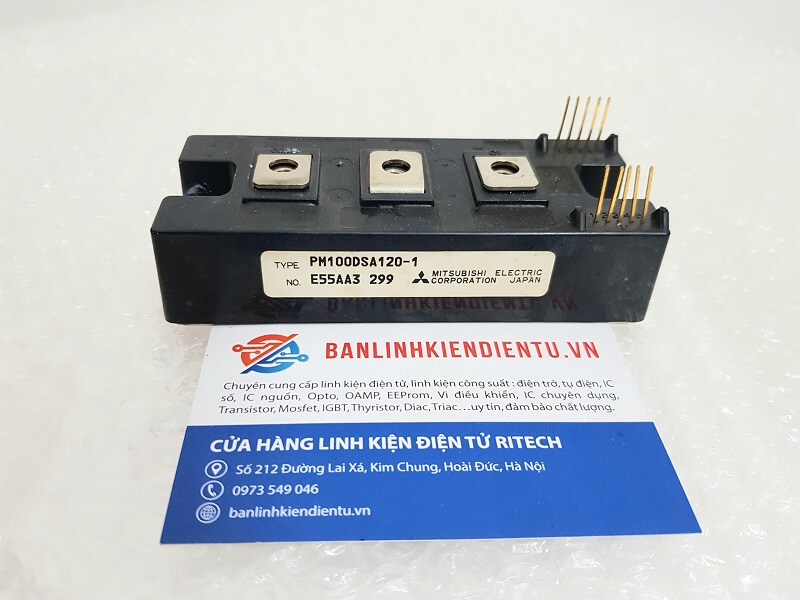 Alternative view of PM100DSA120-1 Module IGBT Mitsubishi 100A/1200V (Tháo máy)