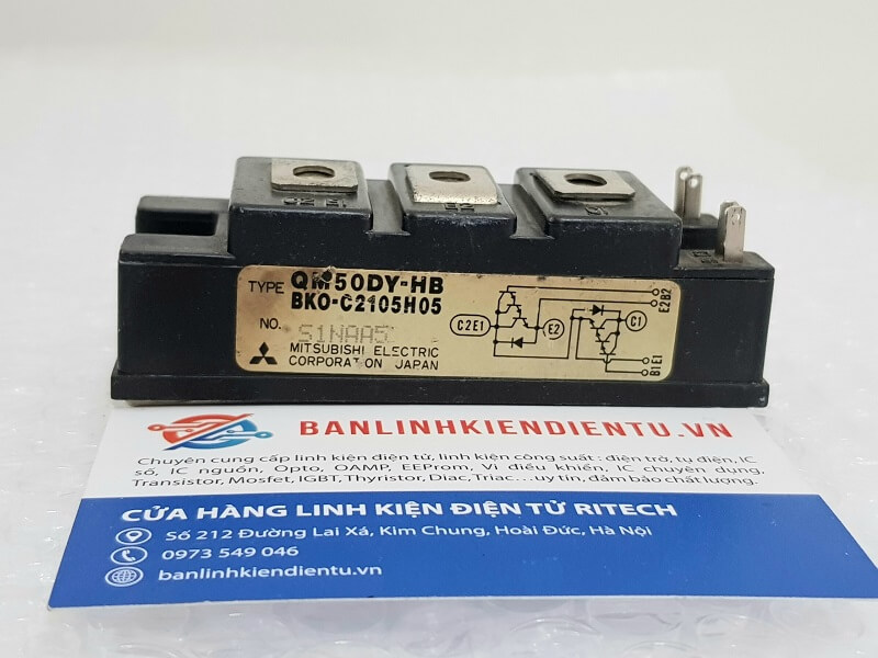 Alternative view of QM50DY-HB Module Transistor Mitsubishi 50A 600V (Tháo máy)