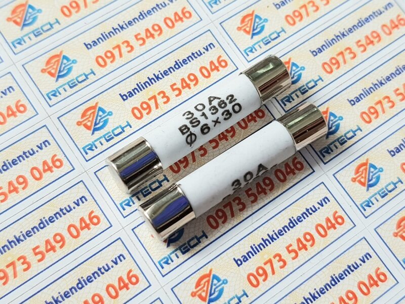 Cầu chì sứ R058 30A 250V BS1362 6X30MM