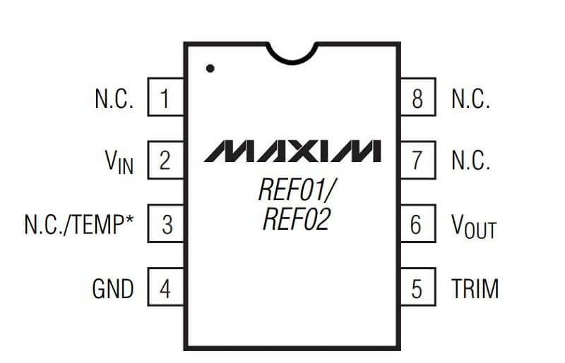 Alternative view of REF01C, REF01 IC nguồn DIP-8