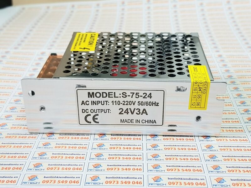 Bộ Nguồn Chuyển Mạch S-75-24 24V 3A 75W Biến Áp Điều Khiển Cung Cấp Điện LED