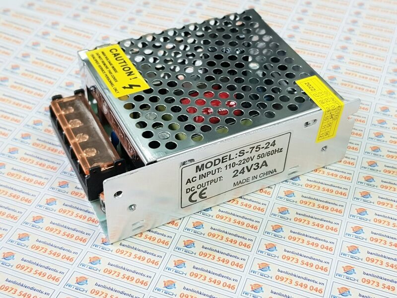 Alternative view of Bộ Nguồn Chuyển Mạch S-75-24 24V 3A 75W Biến Áp Điều Khiển Cung Cấp Điện LED
