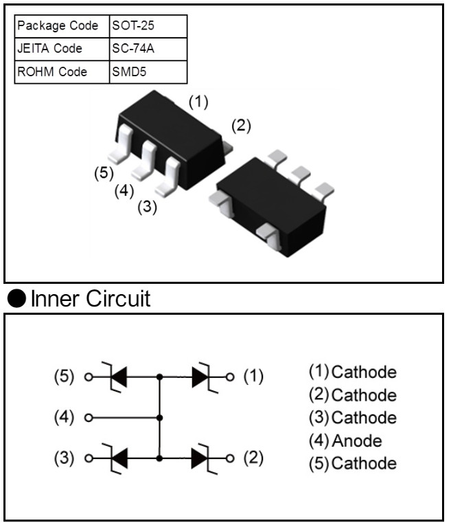 Sơ đồ Diode zener FTZ6.8E D6F