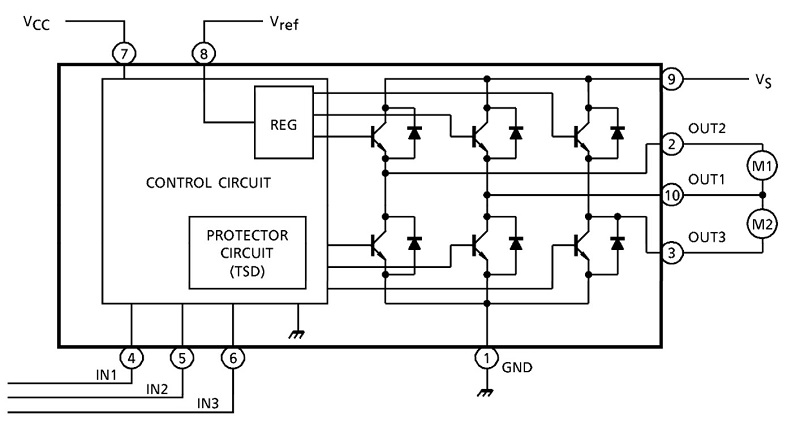 TA7288P IC điều khiển động cơ HSIP10 - Ảnh 4