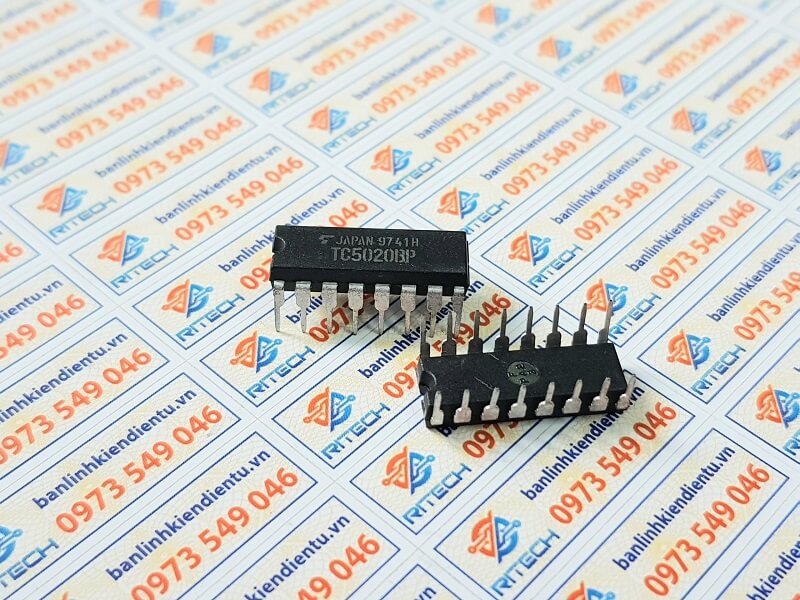 Alternative view of TC5020BP Toshiba Hex Low-to-High Voltage Translator DIP-16