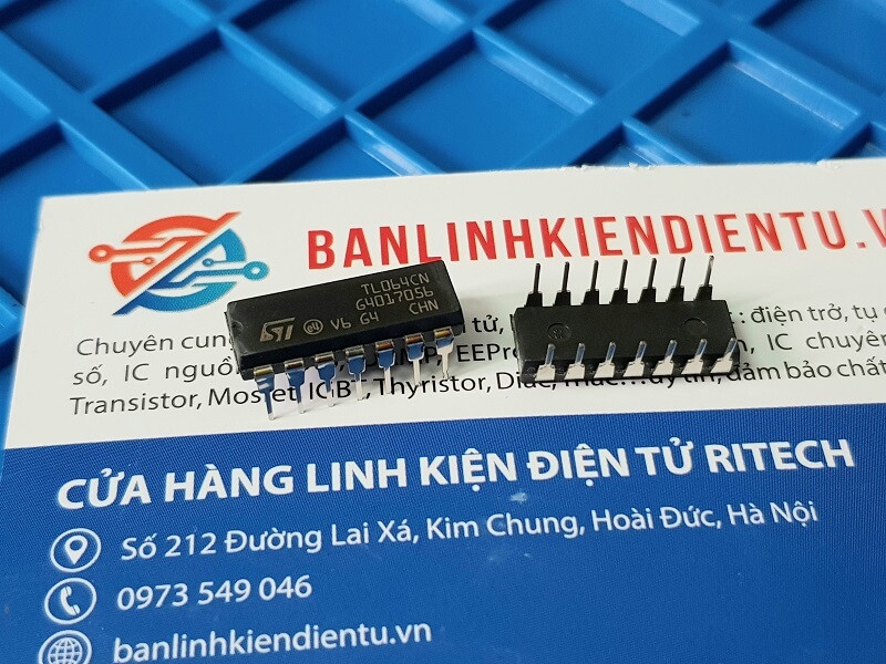 Alternative view of TL064, TL064CN IC khuếch đại thuật toán DIP-14