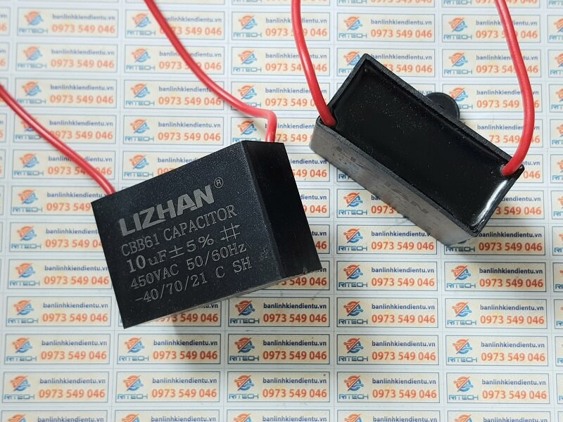 TỤ QUẠT CBB61 10UF 450VAC