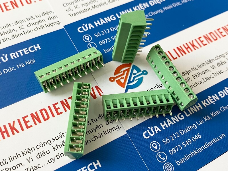 Cầu đấu Terminal KF128 10P 2.54mm chân vuông đồng thẳng