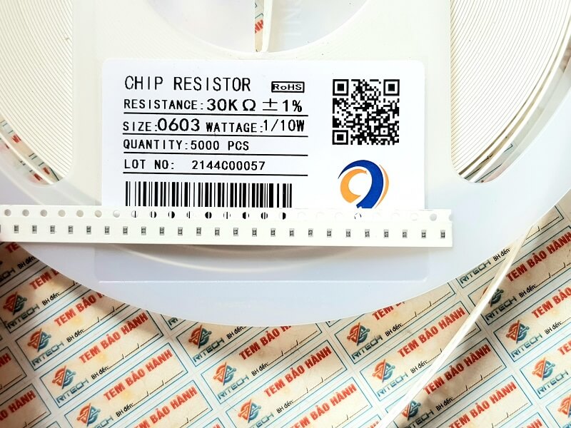 Trở dán 30KΩ 1/10W Kích thước 0603 (100 chiếc)