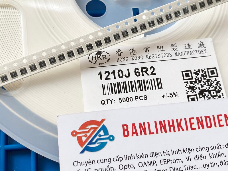 Điện trở dán 6.2R kích thước 1210J (dây 100 con)