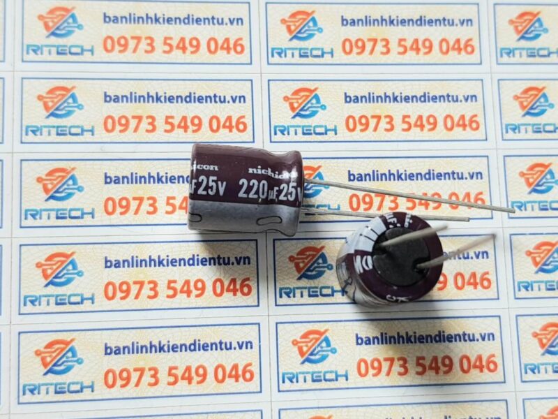 Alternative view of Tụ hóa nichicon 220uF 25V kích thước 10x15mm