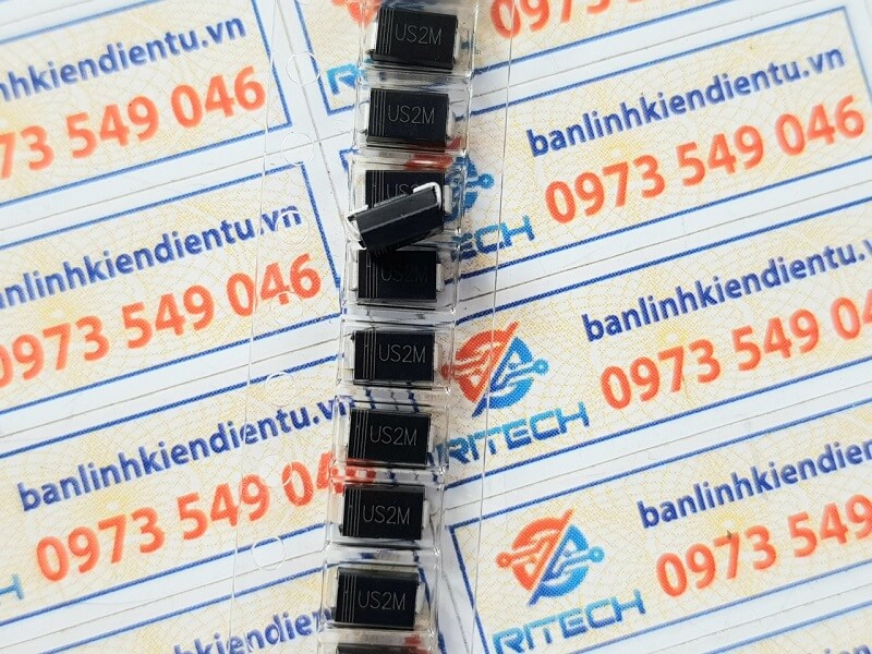 US2M ( HER208 SMA) Diode chỉnh lưu 2A/100V DO-214AC