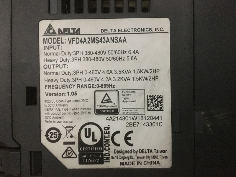 biến tần cũ delta ms300 1.5kw giá rẻ
