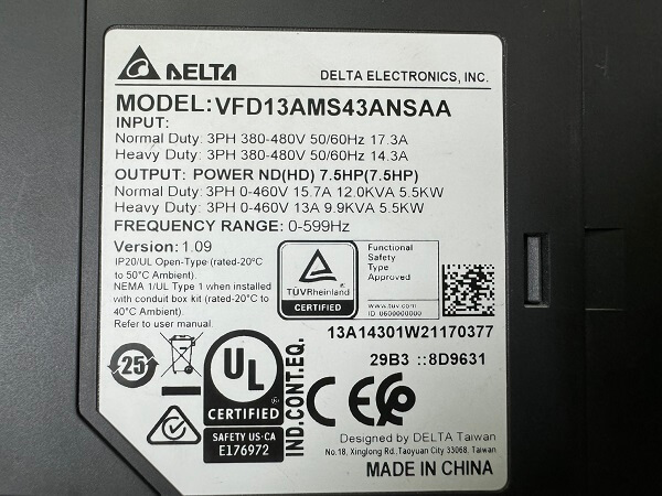Alternative view of Biến tần cũ Delta MS300 5.5kw 380V hàng đẹp giá rẻ