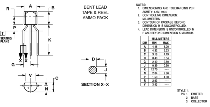 Alternative view of 2N5401 Transistor PNP 0.6A 180V chính hãng CJ TO-92