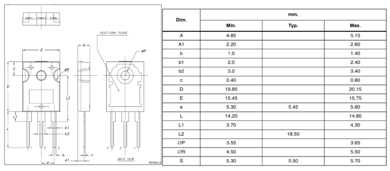 Alternative view of STW48NM60N 48NM60N 48NM60 TO-247 48A 600V N-ch MOSFET Transistor ( Tháo máy )