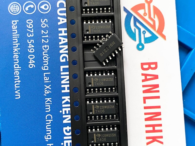 7406, SN7406DR IC chức năng SOP-14 3.9mm