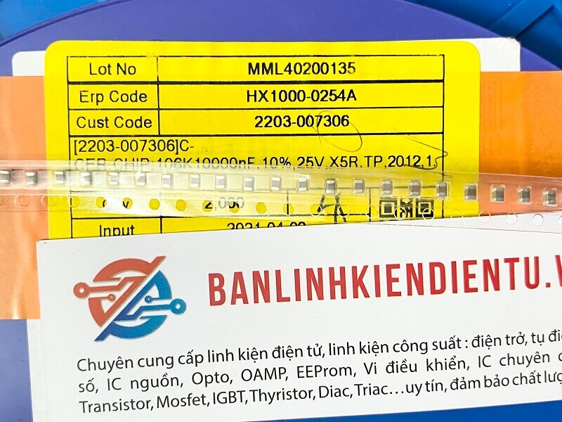 Tụ dán 106K 10000nF 10uF 25V 0805