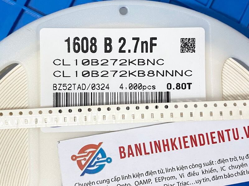 Tụ dán 2.7nF 50V 0603 CL10B272KB8NNNC