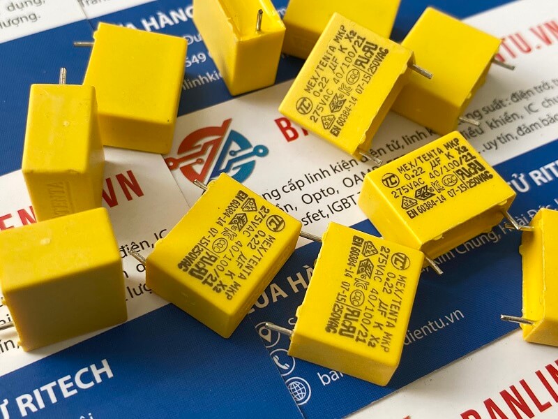 Alternative view of Tụ lọc nguồn MEX/TENTA 0.22uF 275VAC chân 15mm