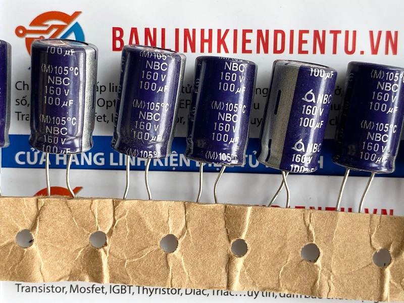 tụ hoá NBC 100uf 160v 12x20mm