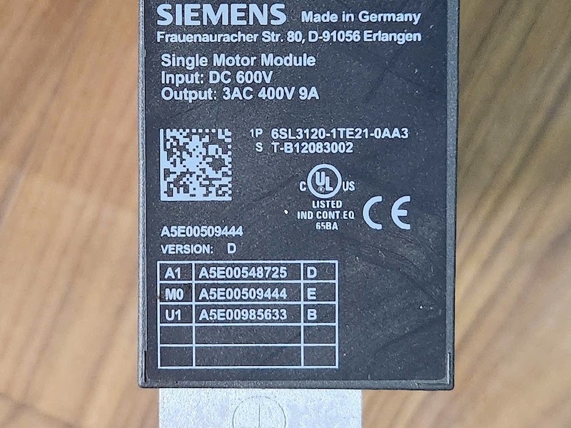 Alternative view of Module single motor Siemens A5E00509444