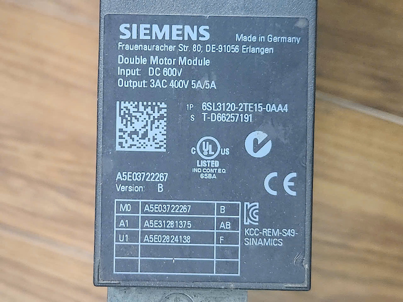 Alternative view of Module double motor Siemens A5E03722267