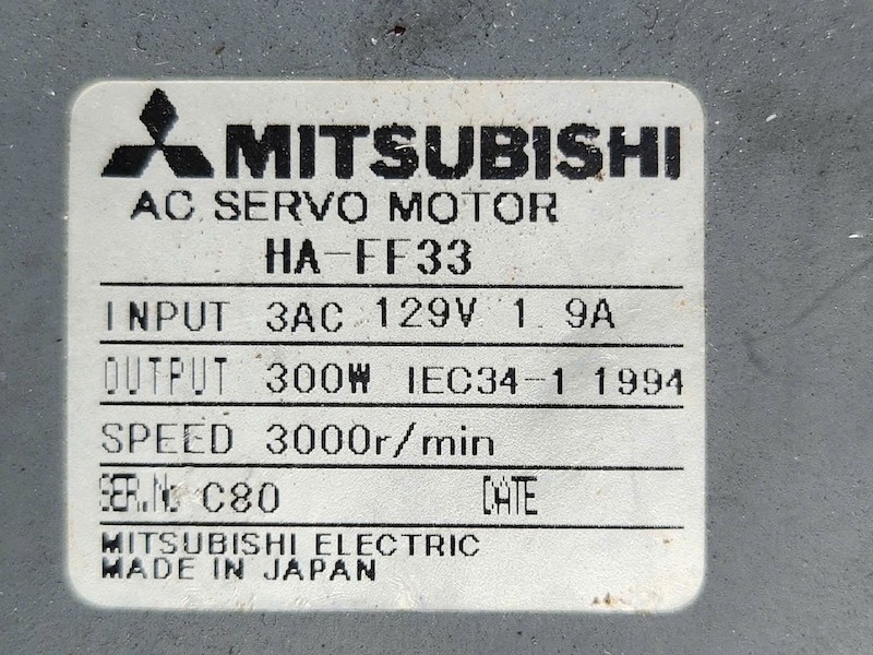 Alternative view of Motor servo AC Mitsubishi HA‑FF33