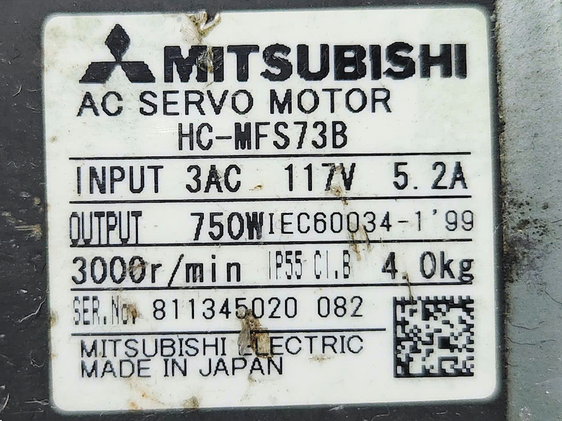 Alternative view of Motor servo AC Mitsubishi HC‑MFS73B