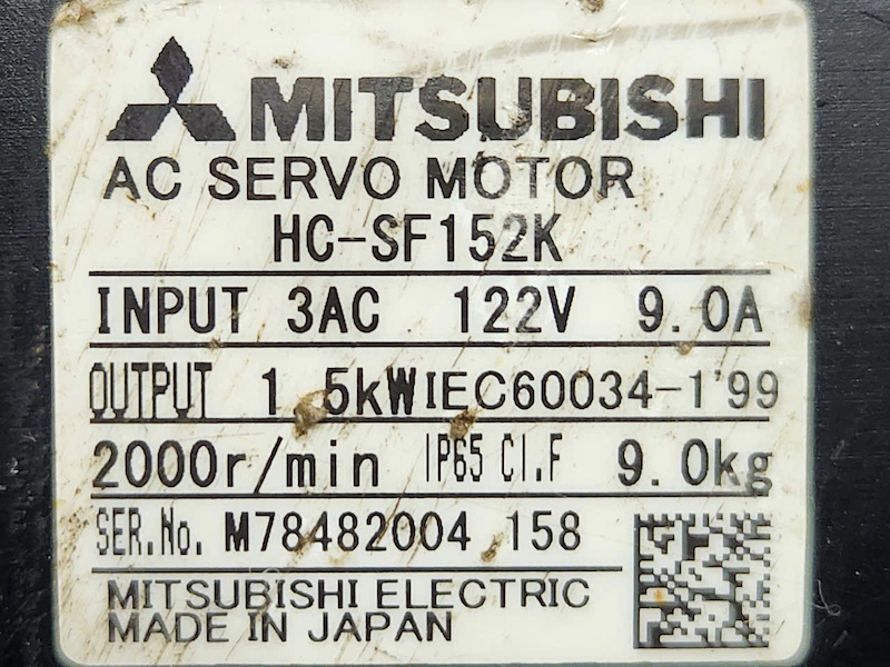 Alternative view of Motor servo AC Mitsubishi HC‑SF152K