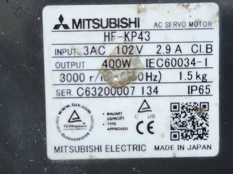 Alternative view of Motor servo AC Mitsubishi HF-KP43