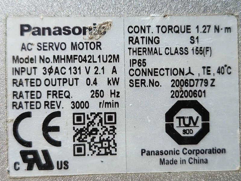 Alternative view of Motor servo AC Panasonic MHMF042L1U2M