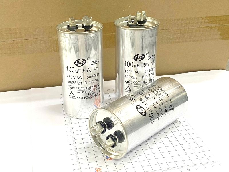 Alternative view of Tụ điều hòa SENJU 100uF 450V CBB65 kích thước 125x60mm