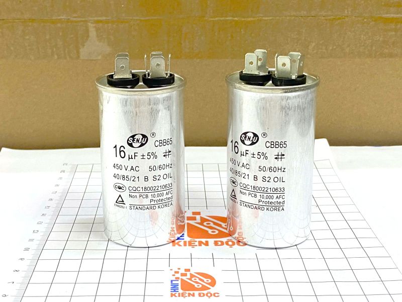 Tụ điều hòa SENJU 16UF 450V CBB65 75 x 40mm