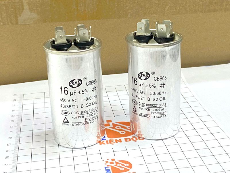 Alternative view of Tụ điều hòa SENJU 16UF 450V CBB65 75 x 40mm