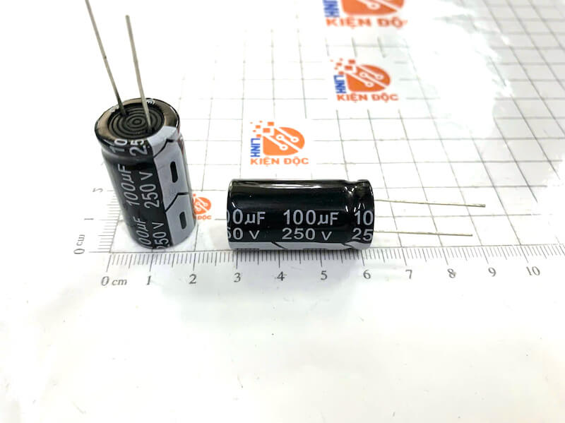 Tụ hóa 100UF 250V kích thước 16*33mm - Ảnh 2