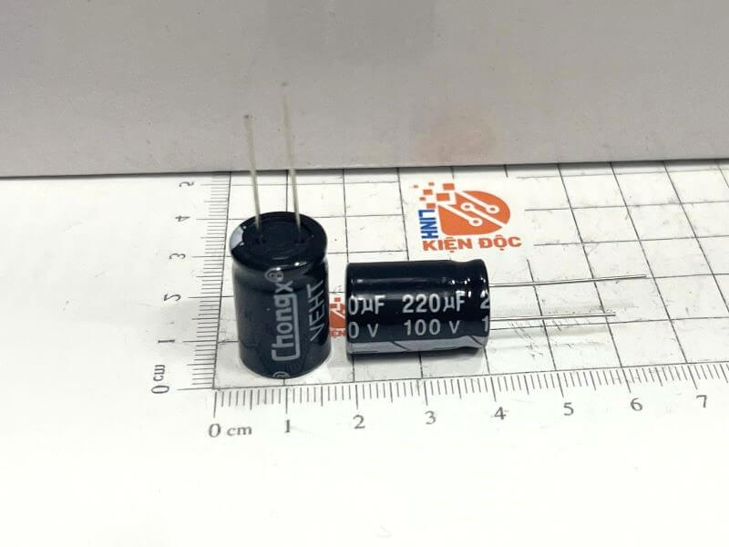 Tụ hoá 100V 220UF CHONGX 13x20mm - Ảnh 3