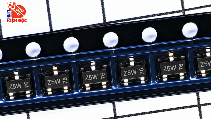 Diode zenner BZX84-C6V8 kí hiệu Z5W kiểu chân SOT23 ổn áp 6,8V